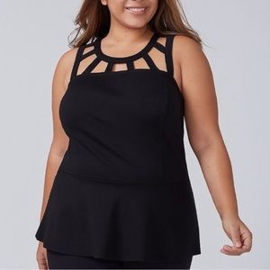 Lane Bryant Cage-top Casual Peplum Top